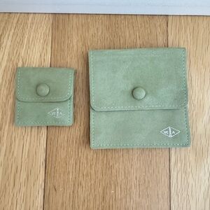 Van cleef & Arpels suede green jewelry travel pouch bags